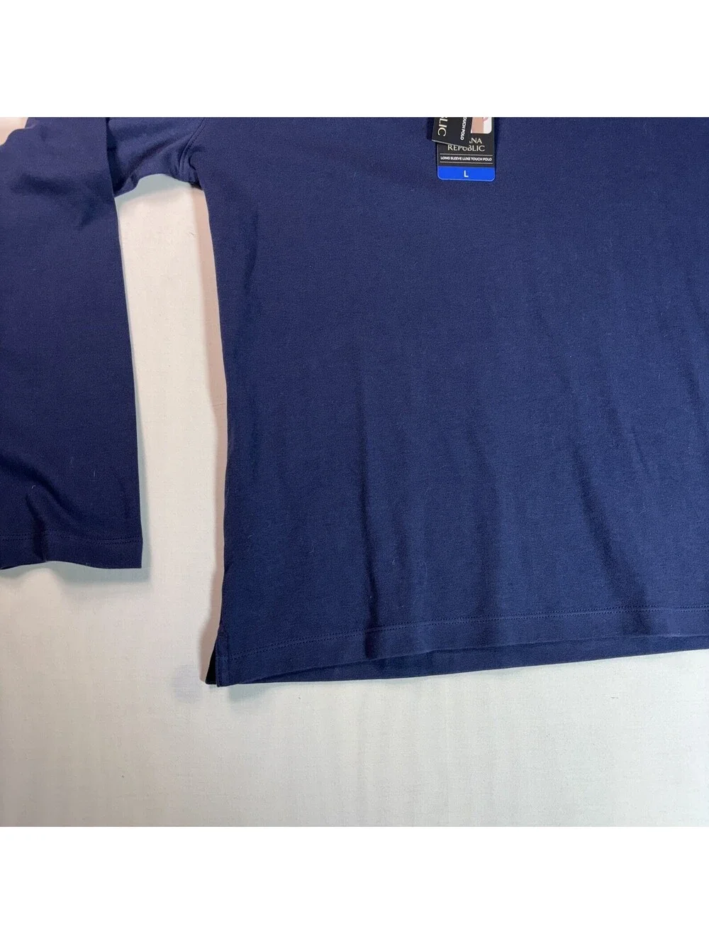 Banana Republic Long Sleeve Blue Luxe Touch Polo - Large- NWT